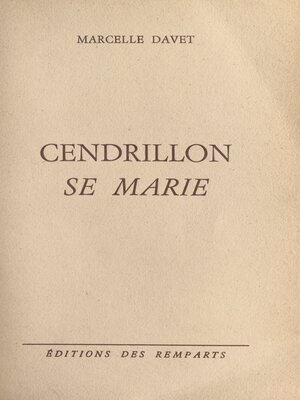 cover image of Cendrillon se marie
